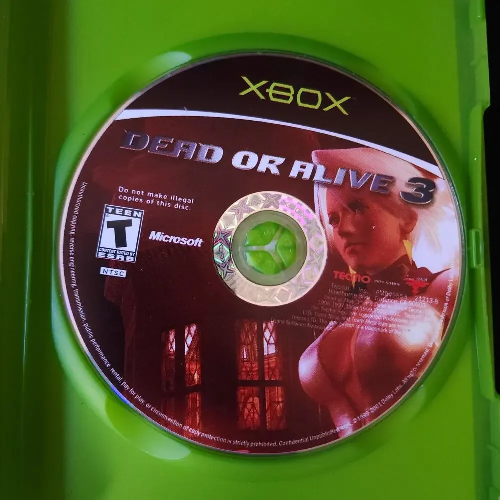 Dead or Alive 3 Microsoft Xbox 2001 Fighting TECMO Video Game with Case